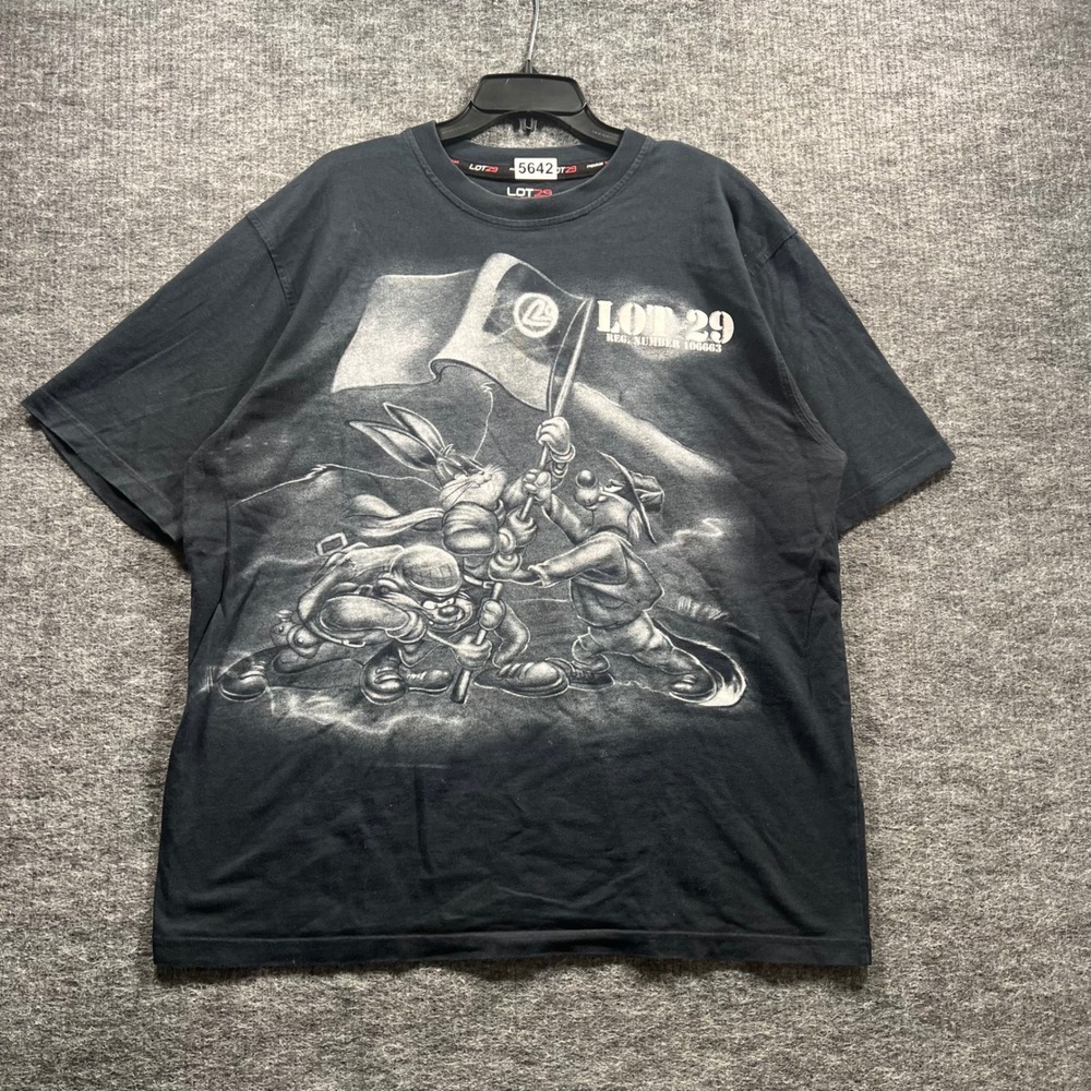 Lot29 Looney Tunes Bugs Bunny Taz Graphic T-Shirt Mens Large Black Streetwear